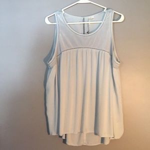 Lauren Conrad flowy velvet detail blouse